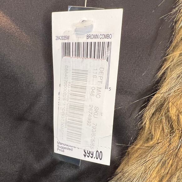 NWT Chelsea & Theodore Faux Fur Vest Womens Size 3X Brown Combo Lined Layering - Picture 7 of 7